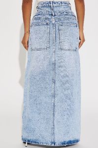 Miss Thing Denim Maxi Skirt - Light Wash sold by Fashion Nova