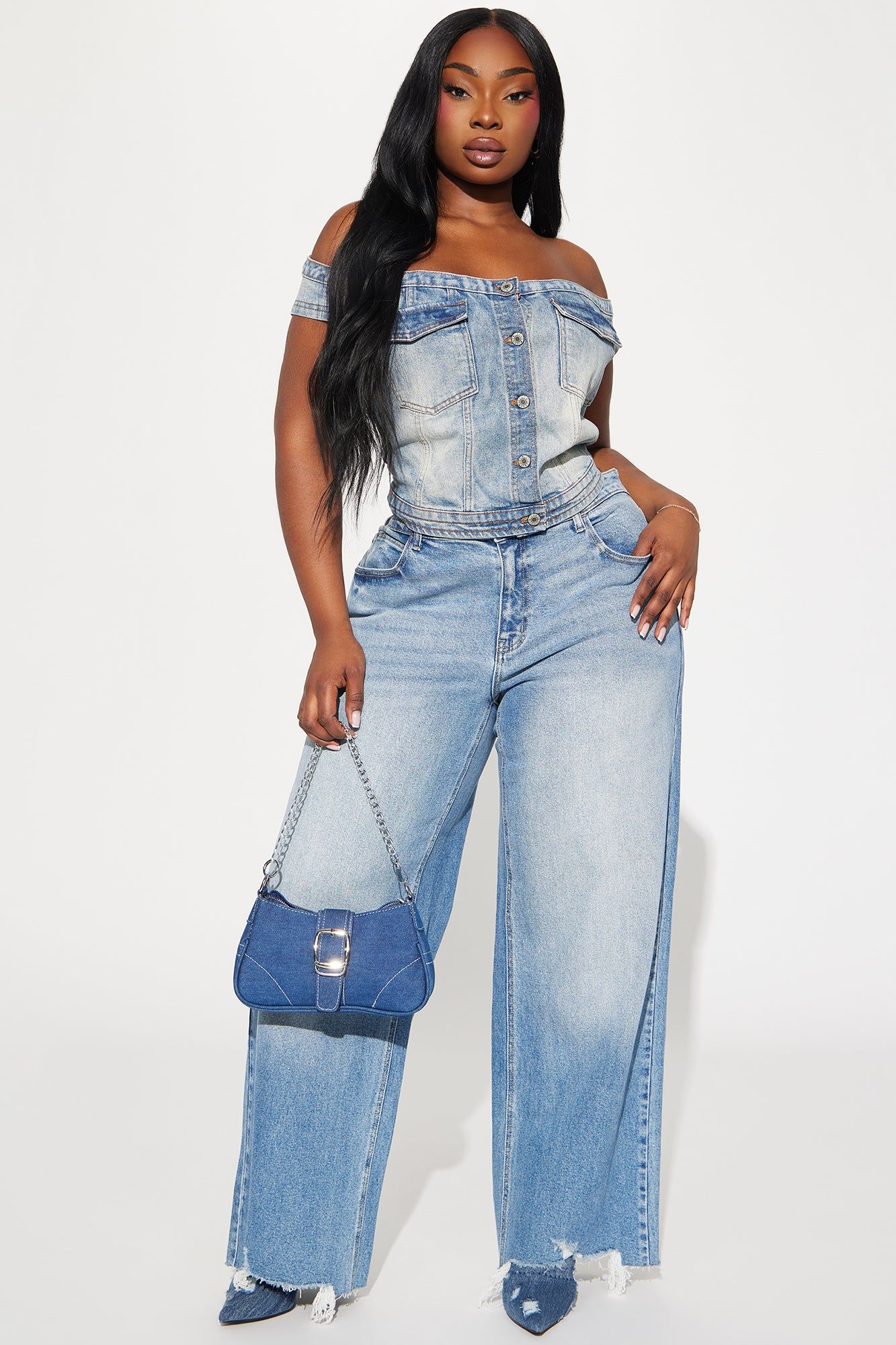 For Keeps Denim Corset Top - Light Wash sold by Fashion Nova product image thumbnail 5