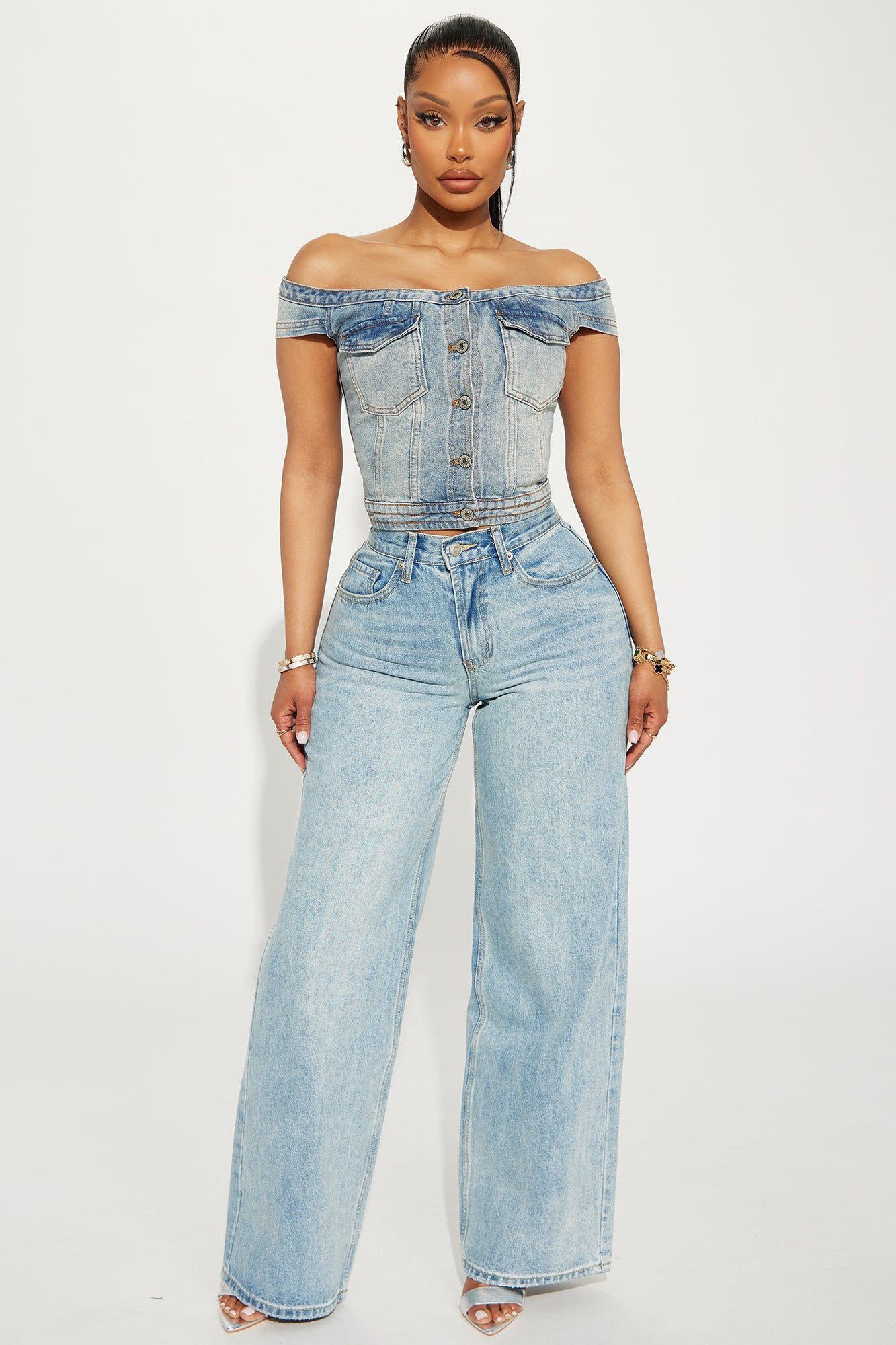 For Keeps Denim Corset Top - Light Wash sold by Fashion Nova product image thumbnail 2