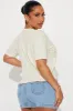 All My Exes Live In Texas Distressed Tee - Off White/combo sold by Fashion Nova