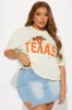 All My Exes Live In Texas Distressed Tee - Off White/combo sold by Fashion Nova