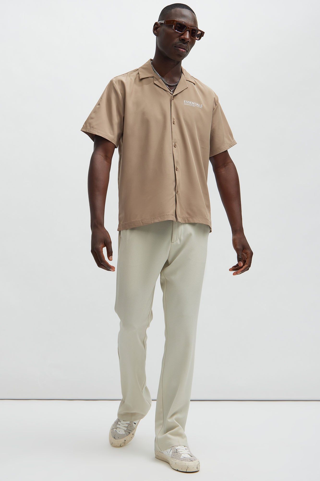 Worldwide Button Up Shirt - Taupe sold by Fashion Nova product image thumbnail 2