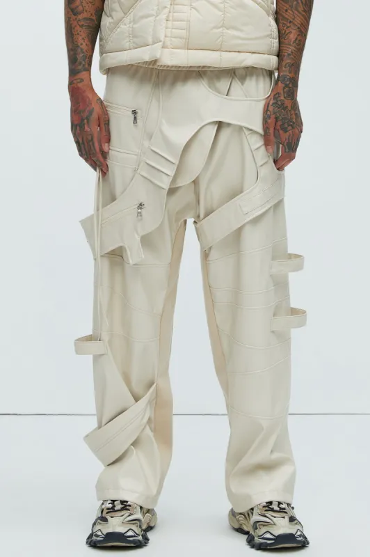 Split Vision Belted Pants - Cream sold by Fashion Nova