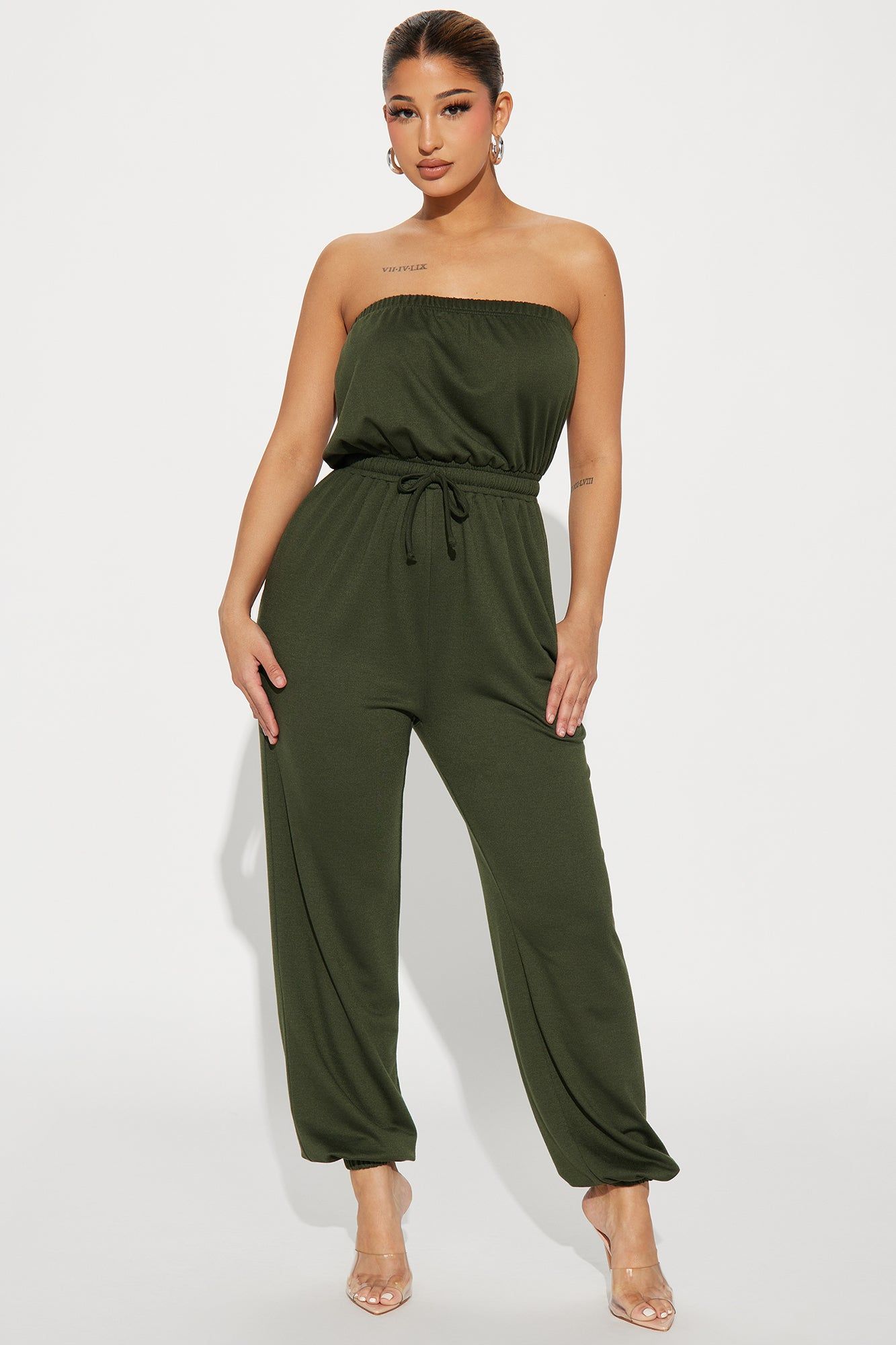 Estella Tube Jumpsuit - Olive sold by Fashion Nova