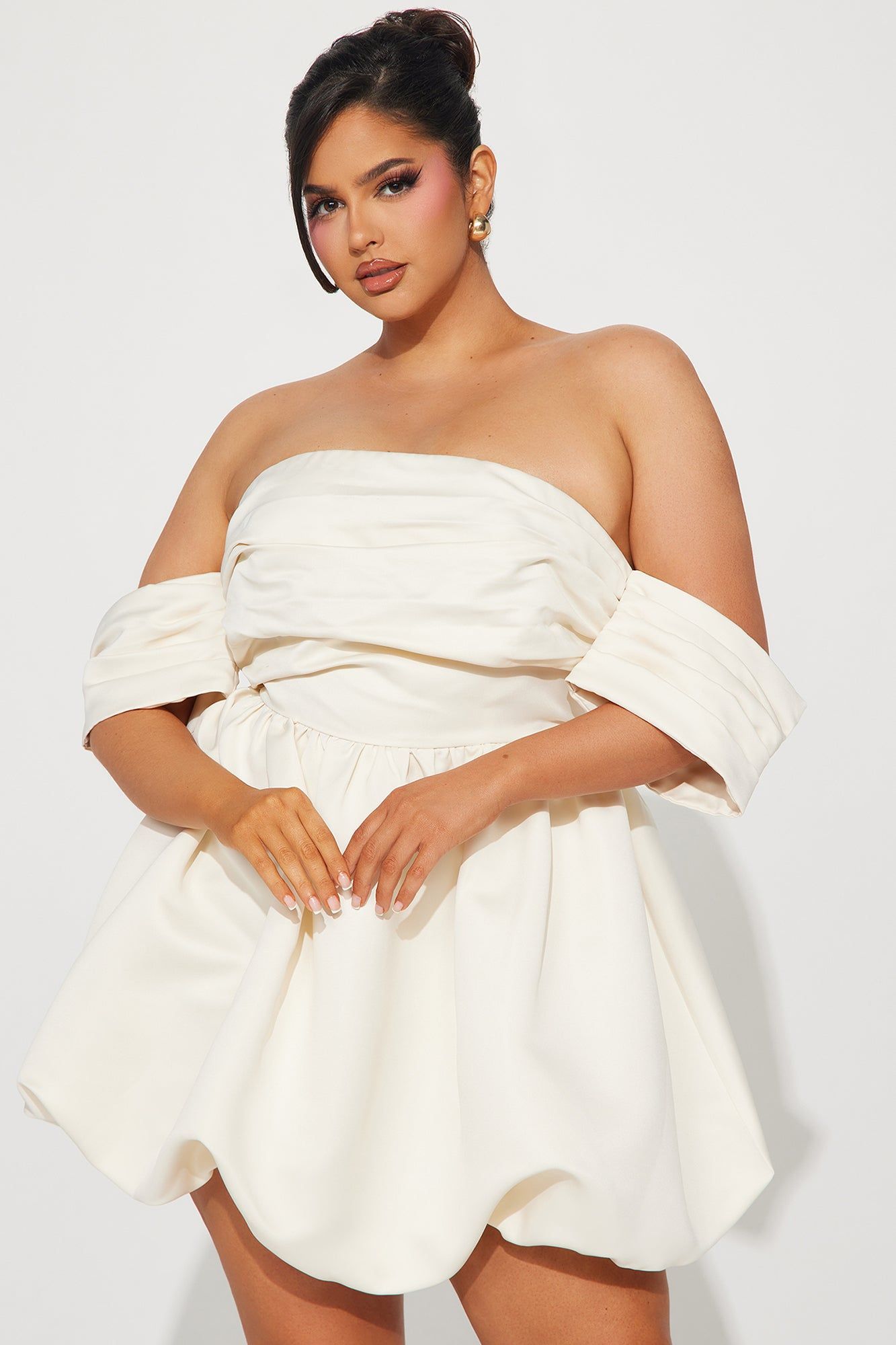 Valeria Satin Mini Dress - Cream sold by Fashion Nova product image thumbnail 5