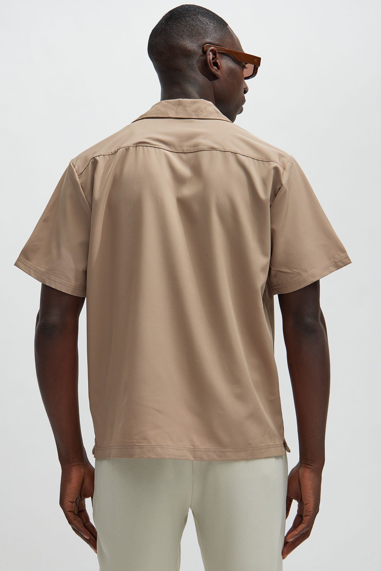 Worldwide Button Up Shirt - Taupe sold by Fashion Nova product image thumbnail 4