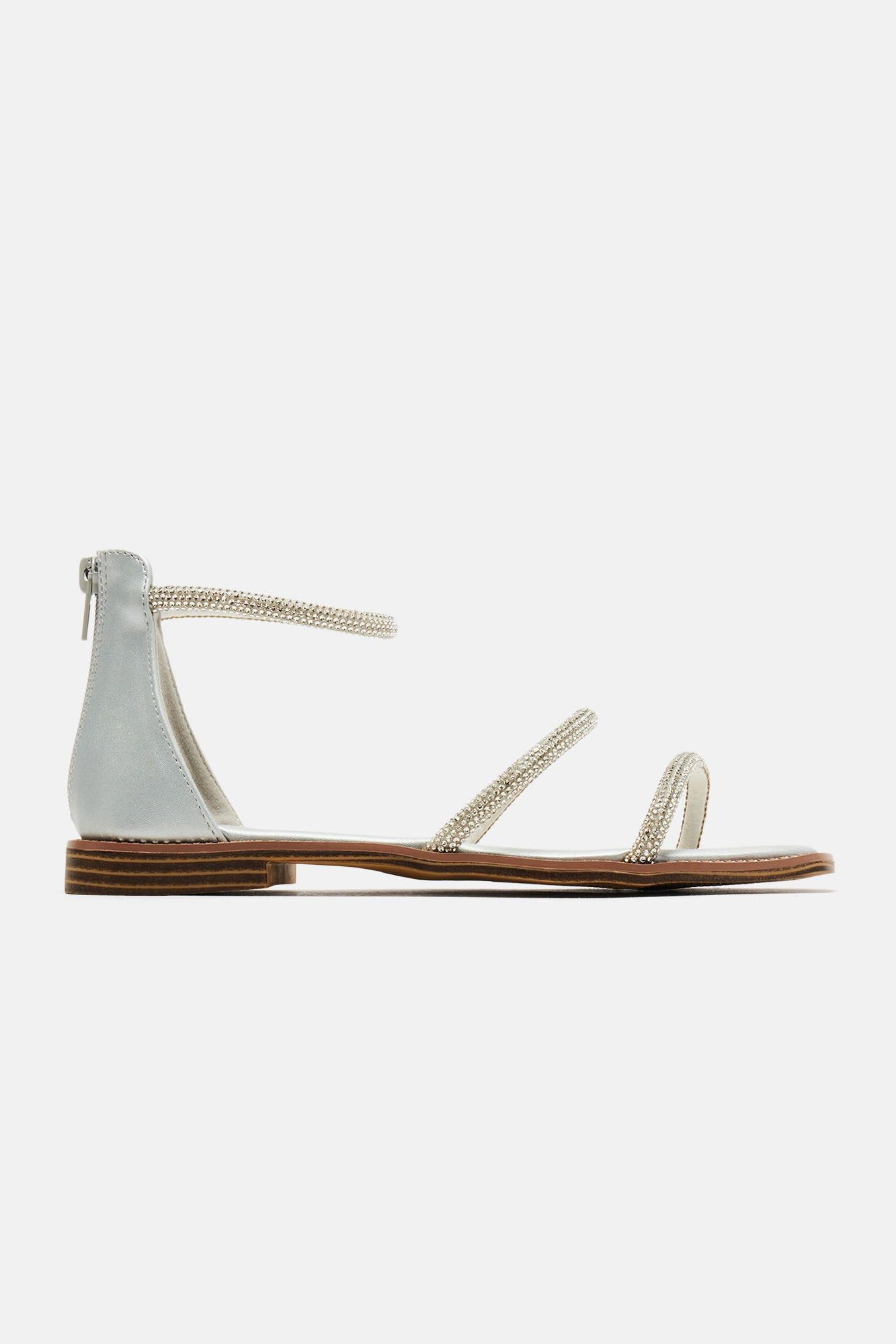 On Her Way Flat Sandals - Silver sold by Fashion Nova product image thumbnail 4