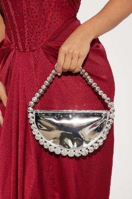 Rhinestone Chic Handbag - Silver sold by Fashion Nova