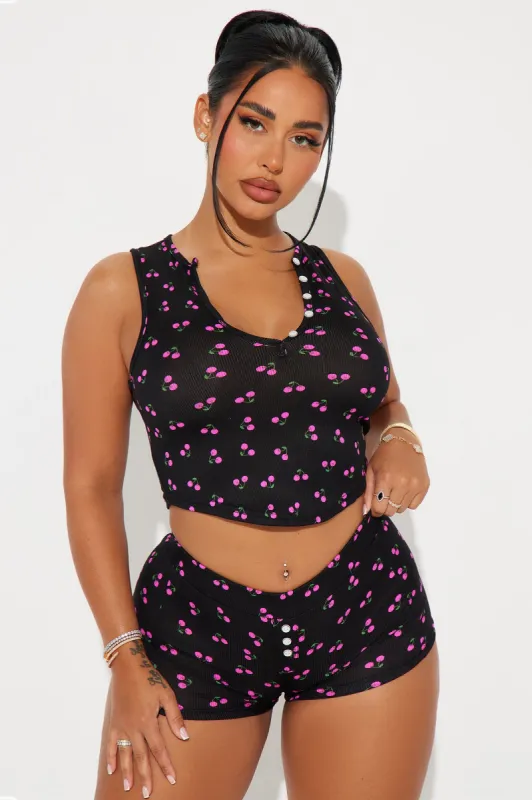 Cute And Comfy PJ Boyshort Set - Black sold by Fashion Nova