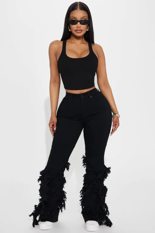Making A Connection Stretch Bootcut Jeans - Black sold by Fashion Nova