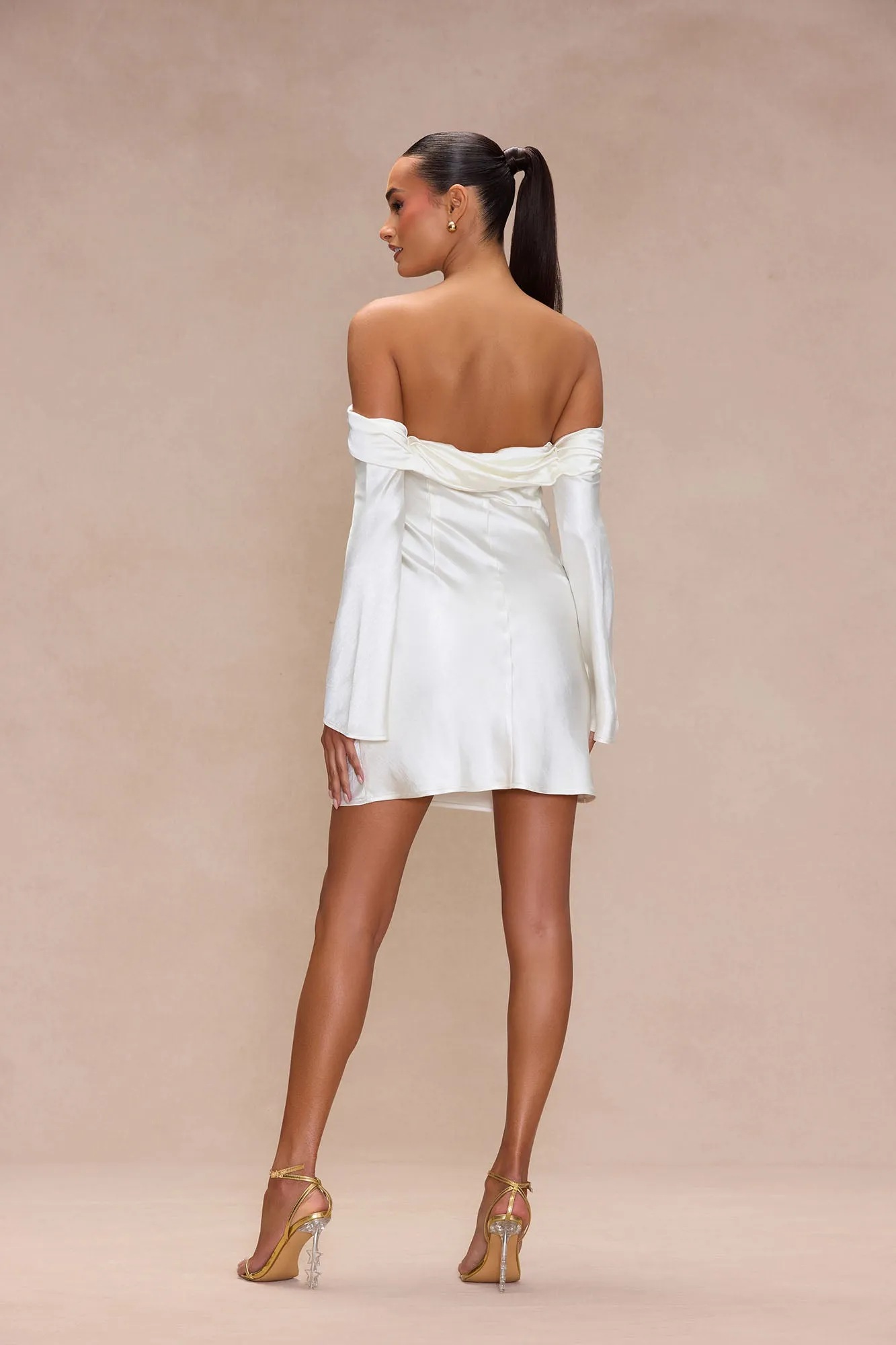 Amandine Satin Mini Dress - Ivory sold by Fashion Nova product image thumbnail 2
