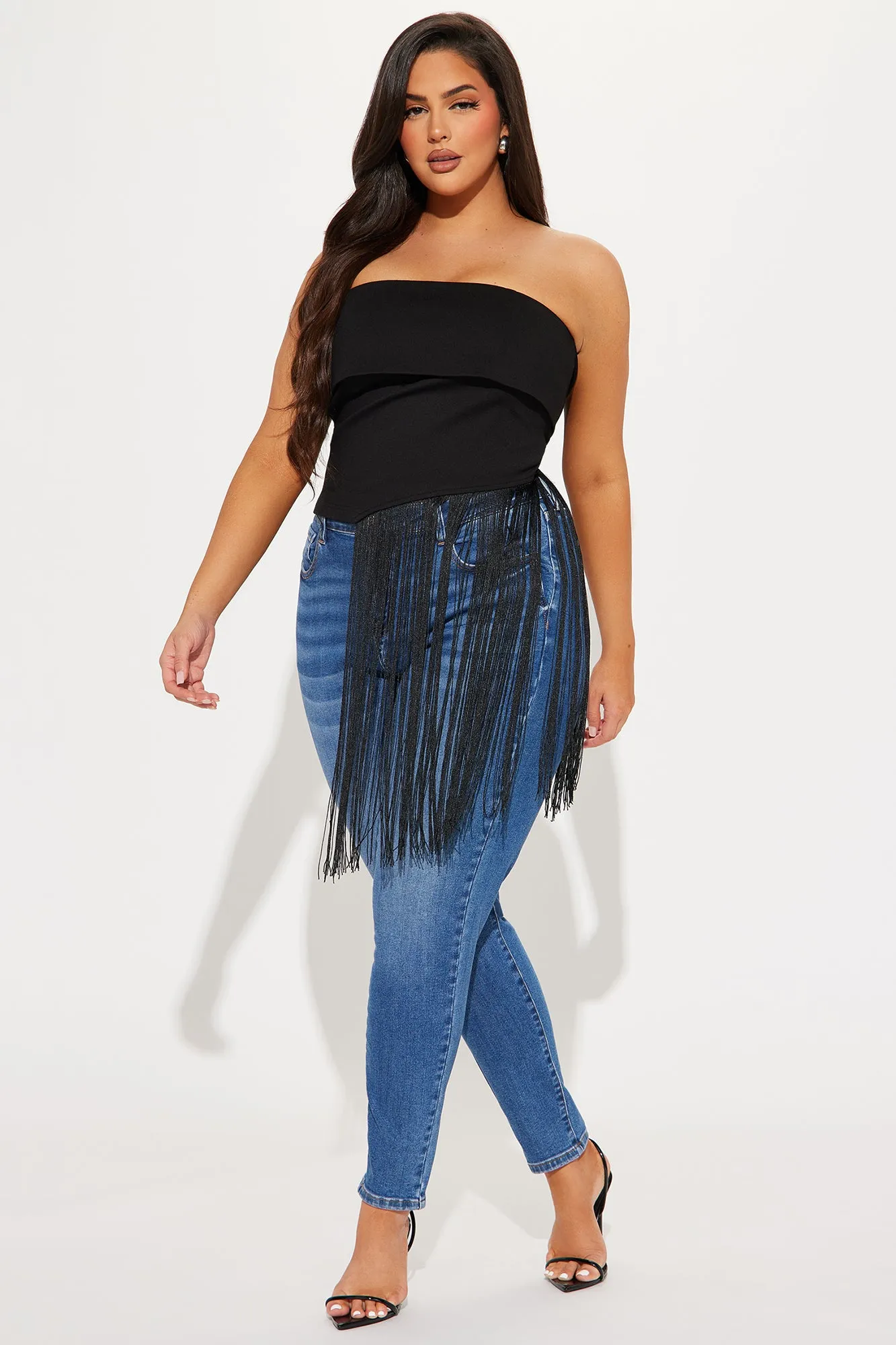 Trish Fringe Tube Top - Black sold by Fashion Nova product image thumbnail 5