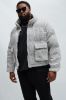 Hallron Textured Cropped Puffer - Black/White sold by Fashion Nova