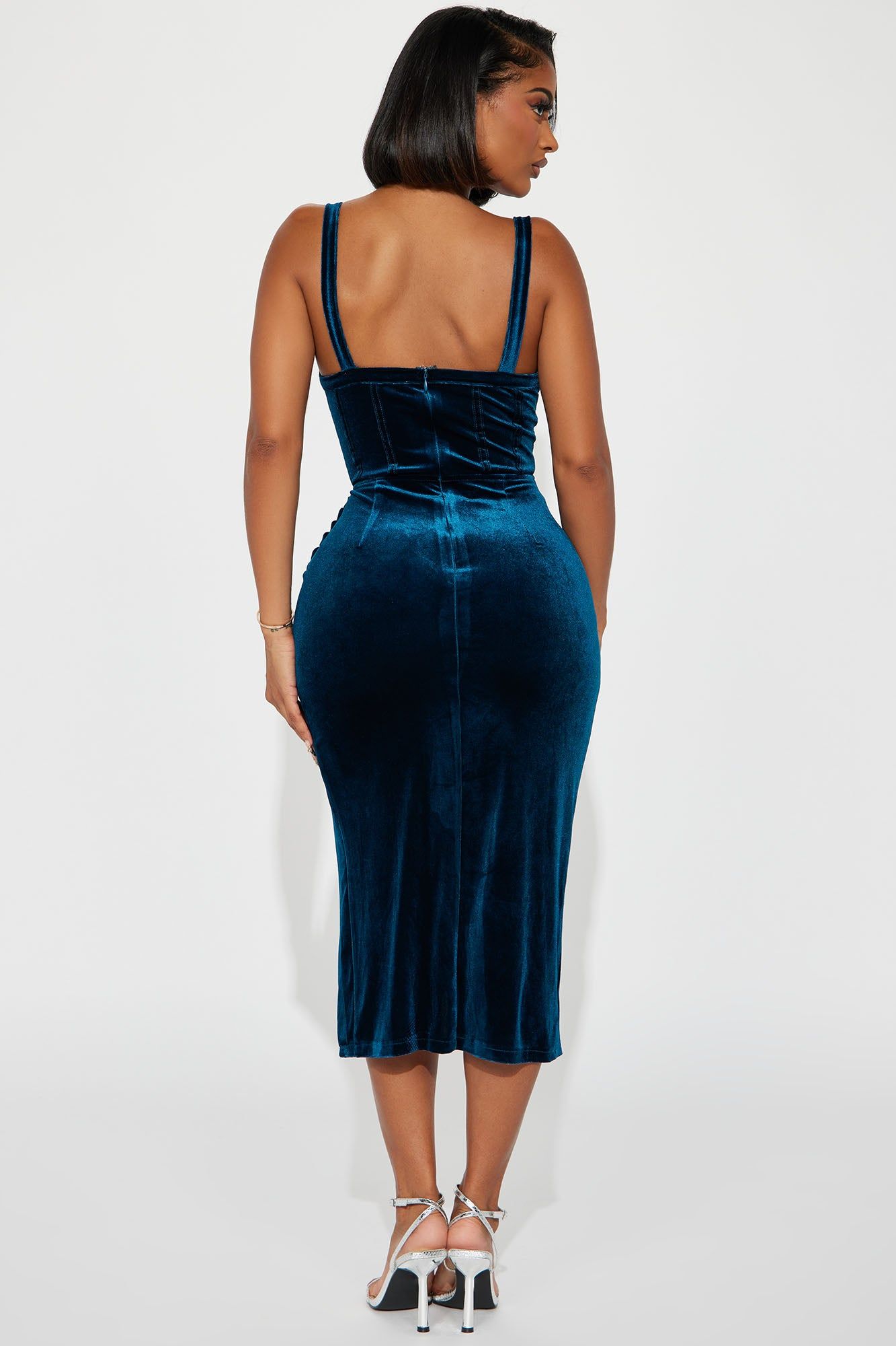 Kiara Velvet Midi Dress - Teal sold by Fashion Nova product image thumbnail 3