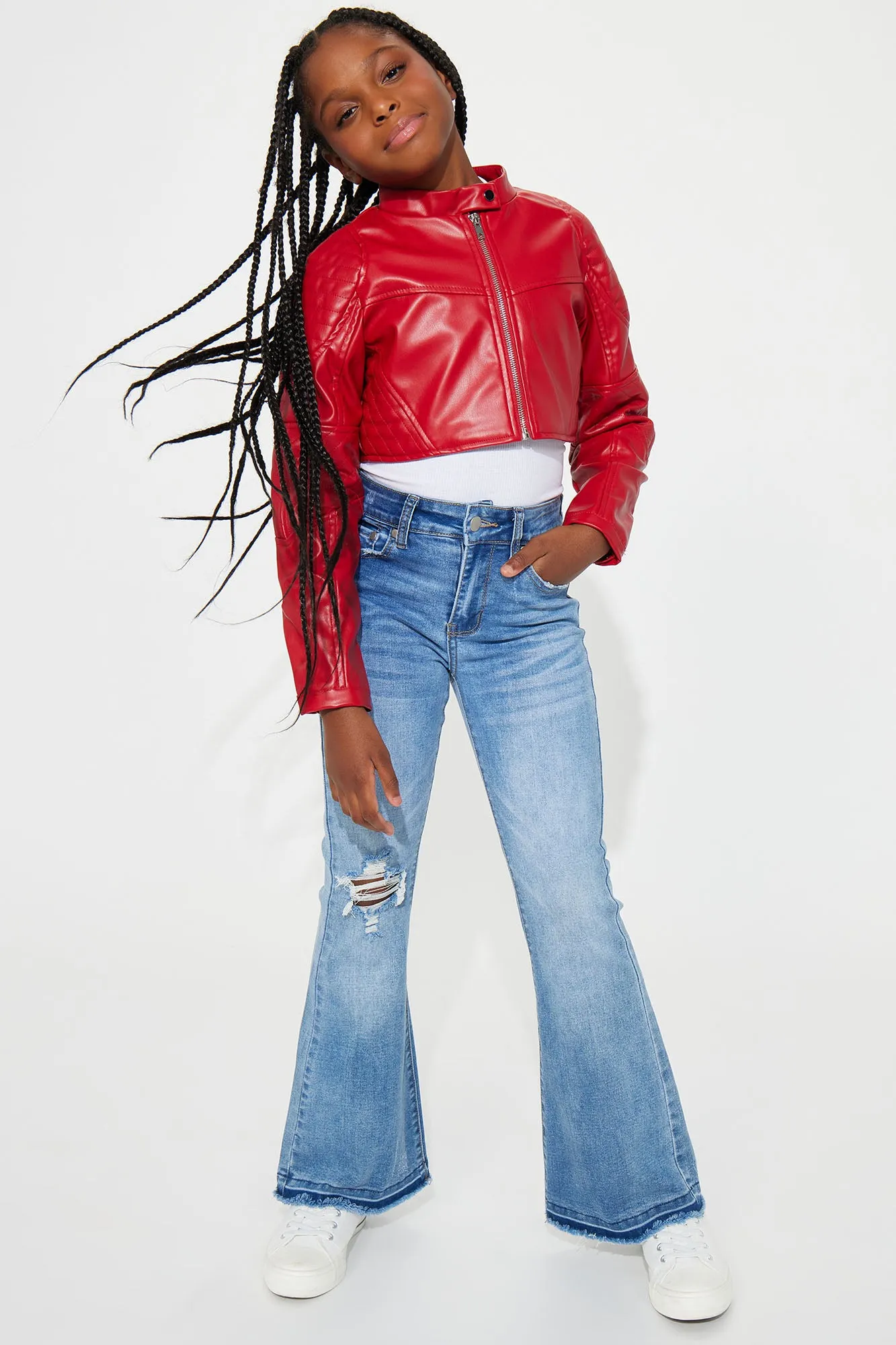 Mini Biker Club Faux Leather Jacket - Red sold by Fashion Nova product image thumbnail 2