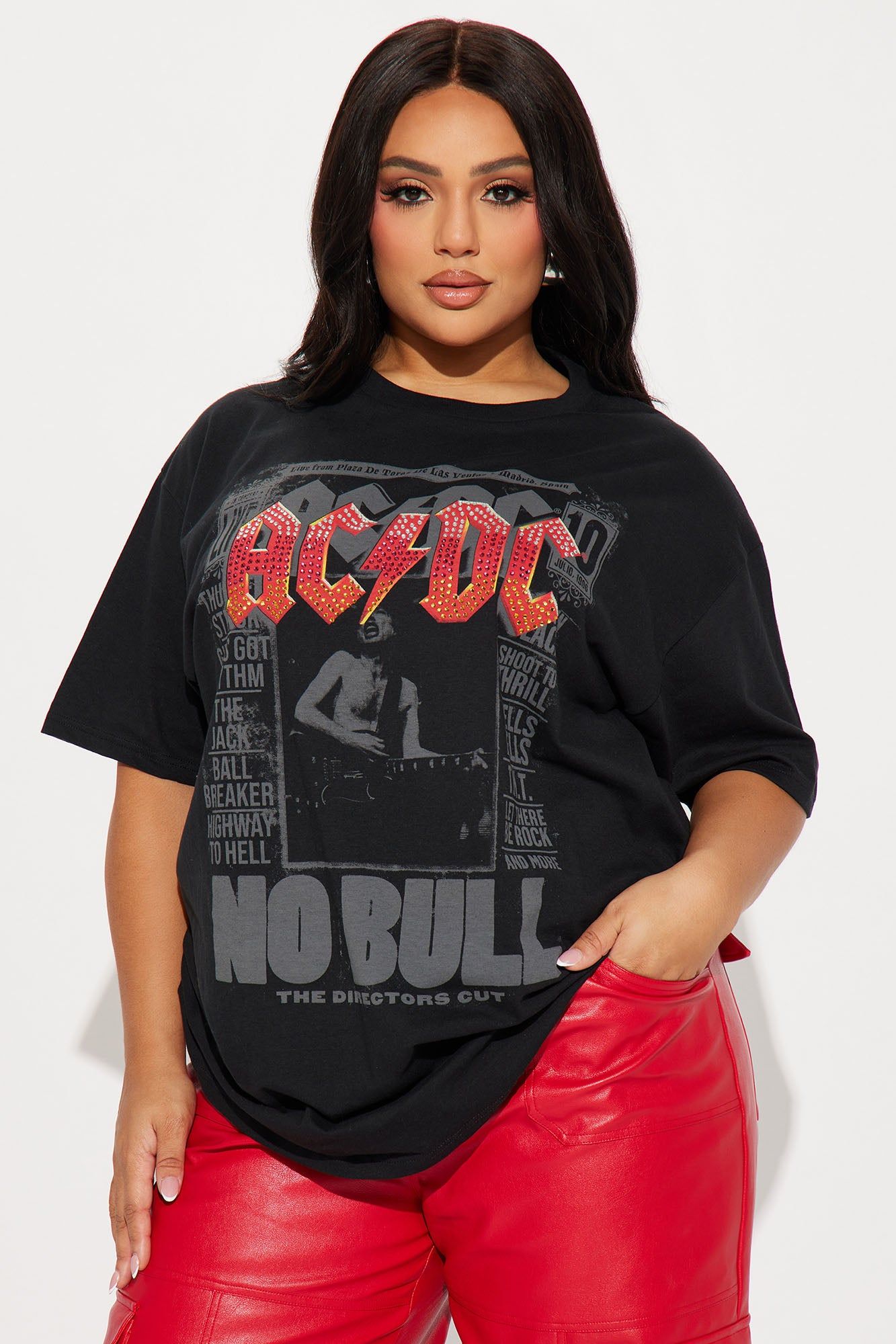 ACDC Directors Cut Rhinestone Tee - Black Wash sold by Fashion Nova product image thumbnail 4