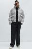 Hallron Textured Cropped Puffer - Black/White sold by Fashion Nova