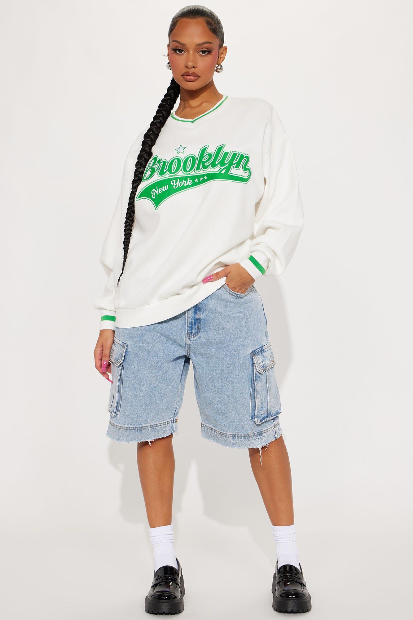 Brooklyn All The Way Fleece Lounge Pull Over - Cream sold by Fashion Nova product image thumbnail 2