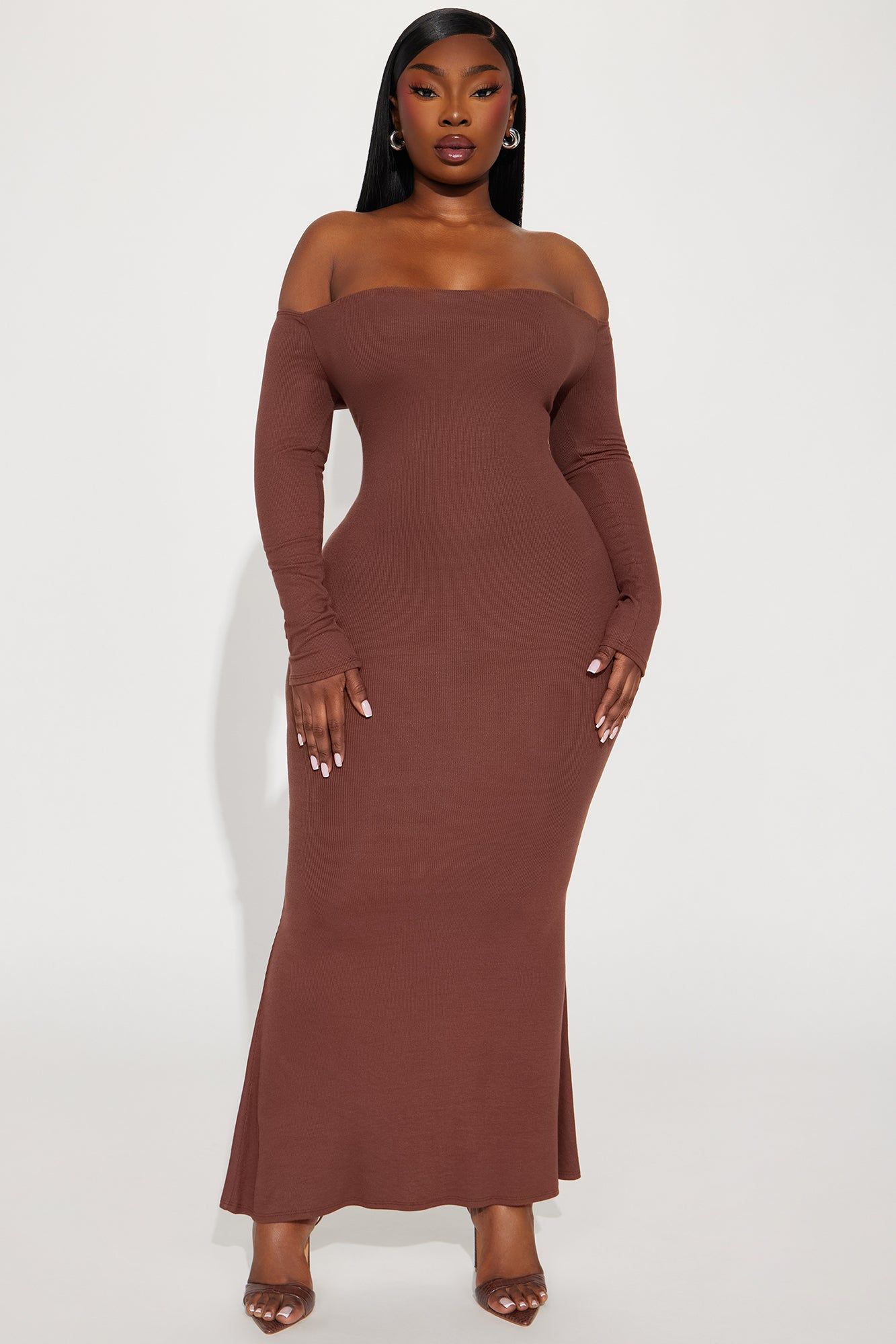 Becky Ribbed Maxi Dress - Brown sold by Fashion Nova product image thumbnail 4