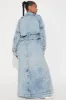 Trying To Impress Washed Denim Trench - Vintage Wash sold by Fashion Nova