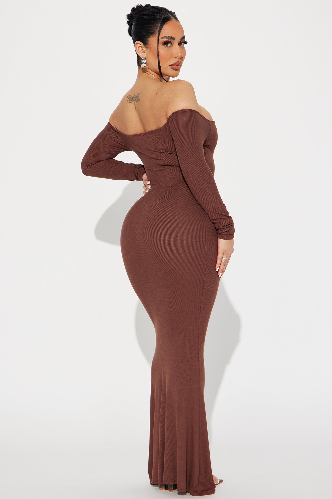Becky Ribbed Maxi Dress - Brown sold by Fashion Nova product image thumbnail 3