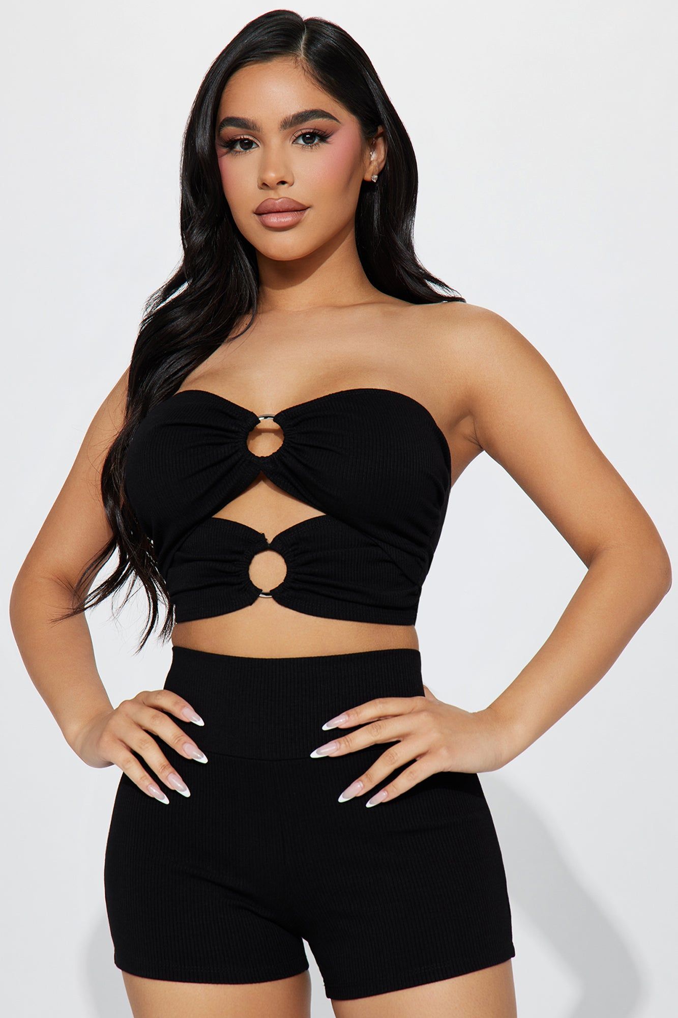 Heather Heavy Rib Short Set - Black sold by Fashion Nova product image thumbnail 2