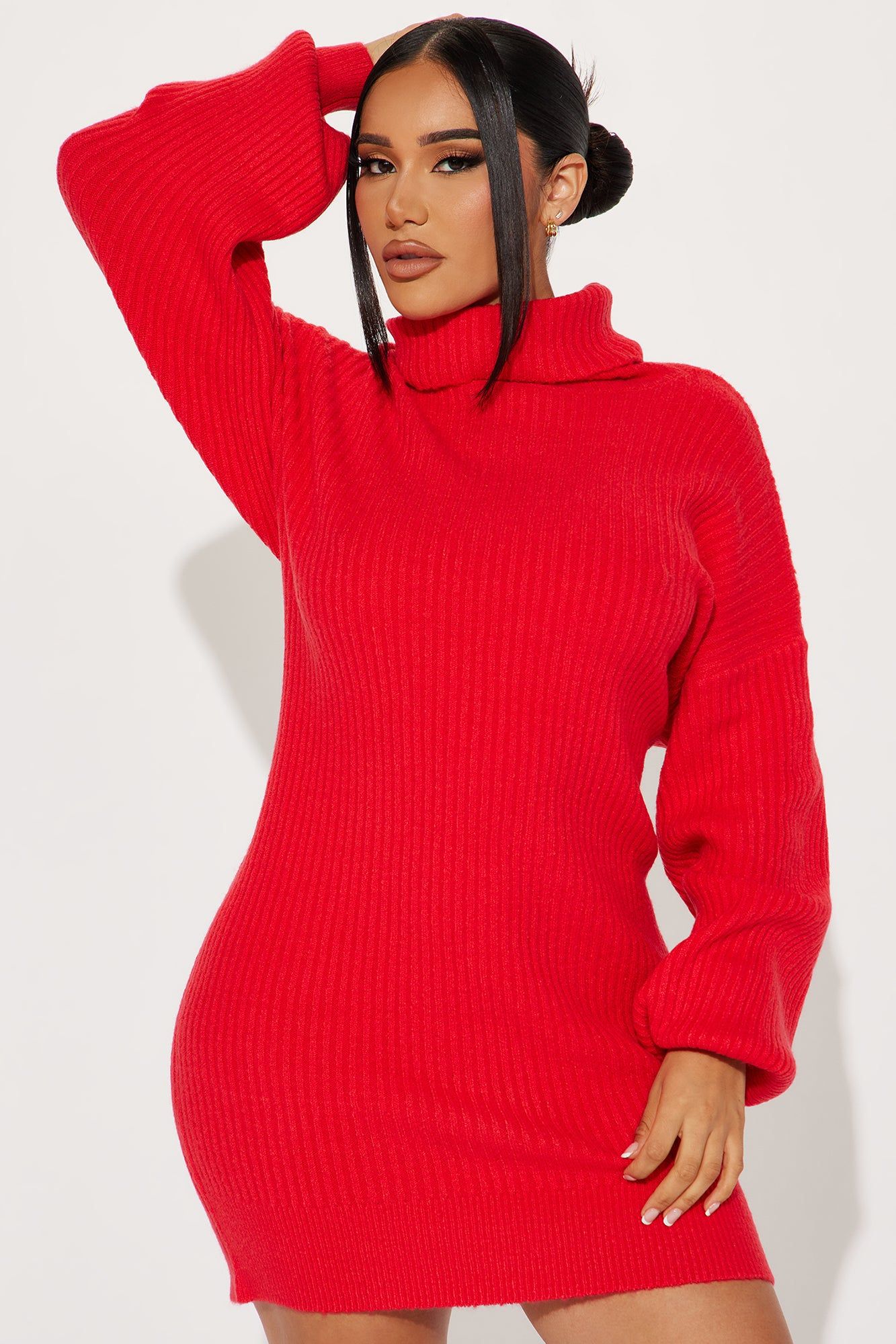 Karina Sweater Mini Dress - Tomato Red sold by Fashion Nova