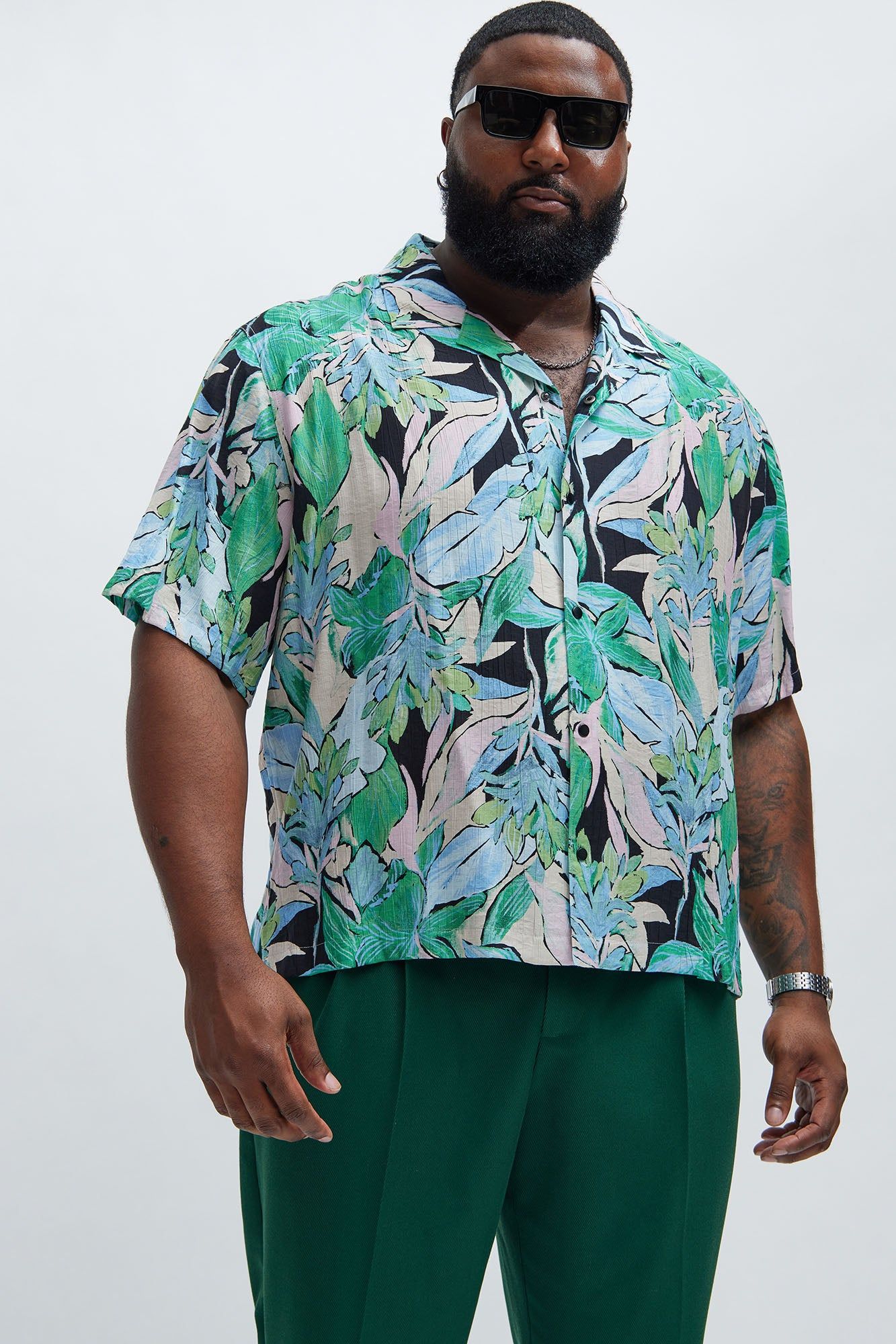 Elijah Boxy Shirt - Green/combo sold by Fashion Nova product image thumbnail 5