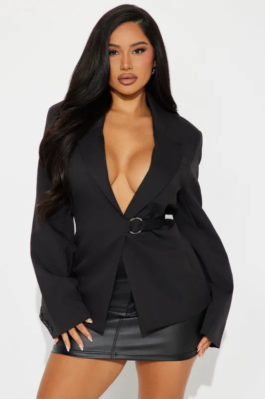 Don't Hesitate Oversized Blazer - Black sold by Fashion Nova