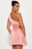 Elettra Pleated Satin Micro Mini Dress - Coral sold by Fashion Nova