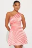 Elettra Pleated Satin Micro Mini Dress - Coral sold by Fashion Nova