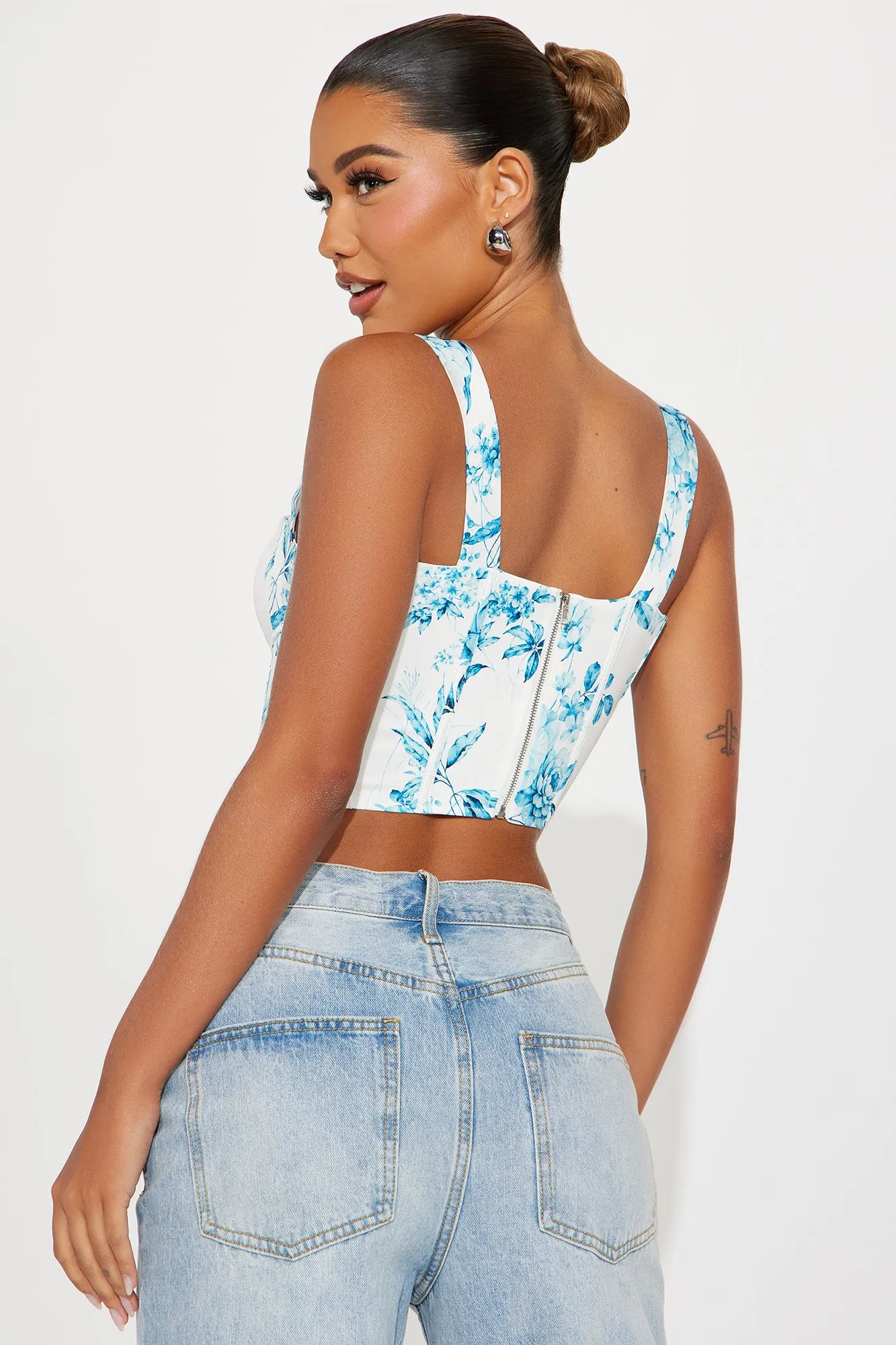 Time To Grow Floral Corset Top - Ivory/combo sold by Fashion Nova product image thumbnail 3