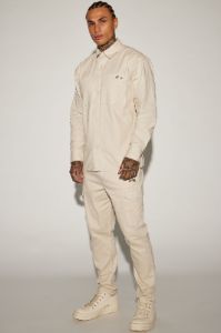 Rocky Contrast Stitch Cargo Pants - Tan sold by Fashion Nova