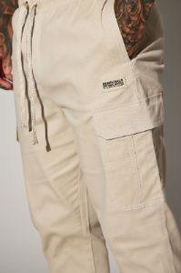 Rocky Contrast Stitch Cargo Pants - Tan sold by Fashion Nova