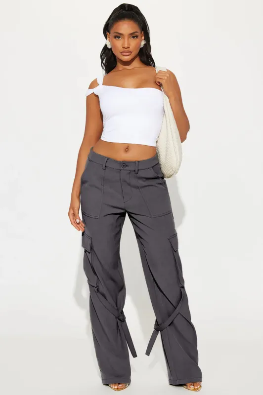 Isabella Cargo Trouser - Charcoal made by Fashion Nova