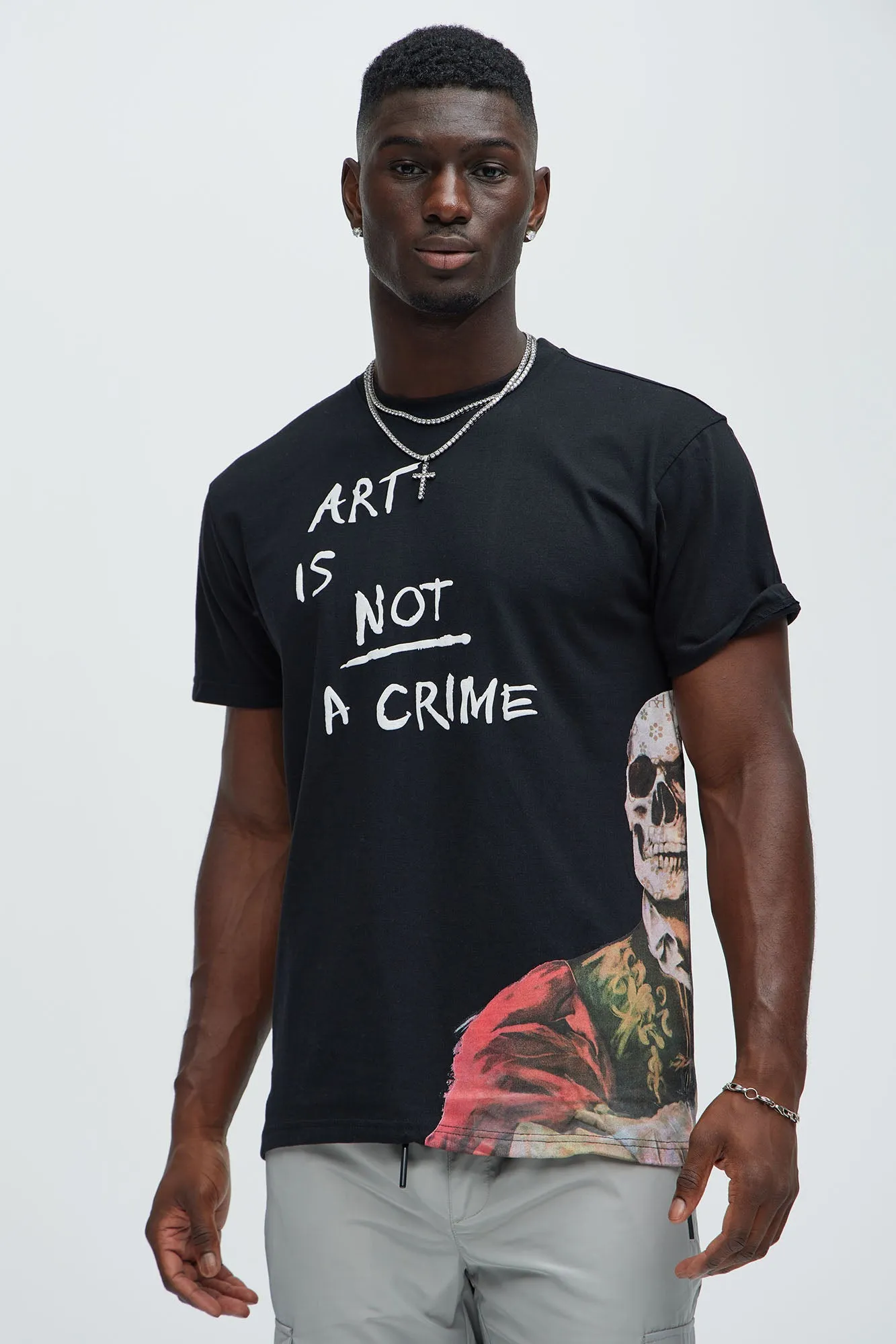 Art Is Not A Crime Short Sleeve Tee - Black sold by Fashion Nova