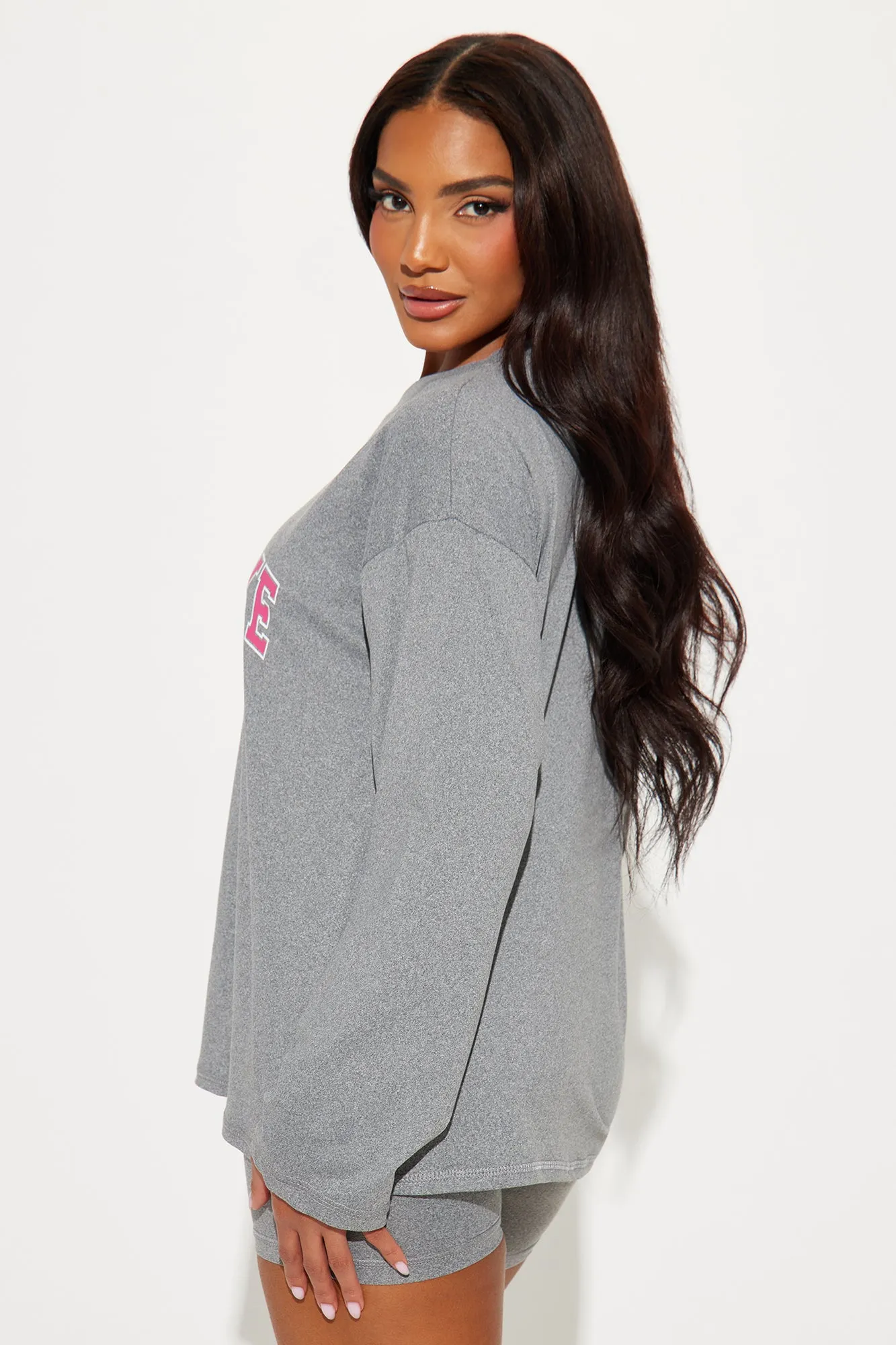 Self Love PJ Boxer Short Set - Heather Grey sold by Fashion Nova product image thumbnail 3