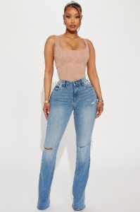 Giulia Ribbed Bodysuit - Mocha sold by Fashion Nova