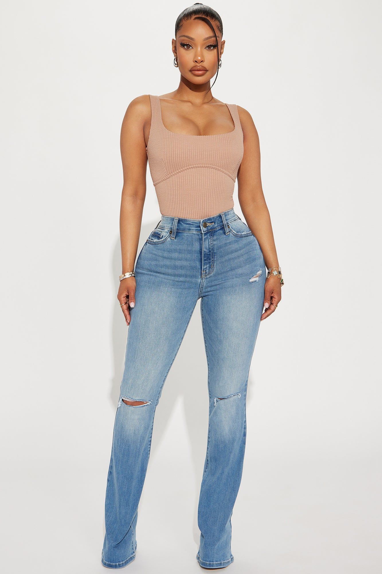 Giulia Ribbed Bodysuit - Mocha sold by Fashion Nova product image thumbnail 2