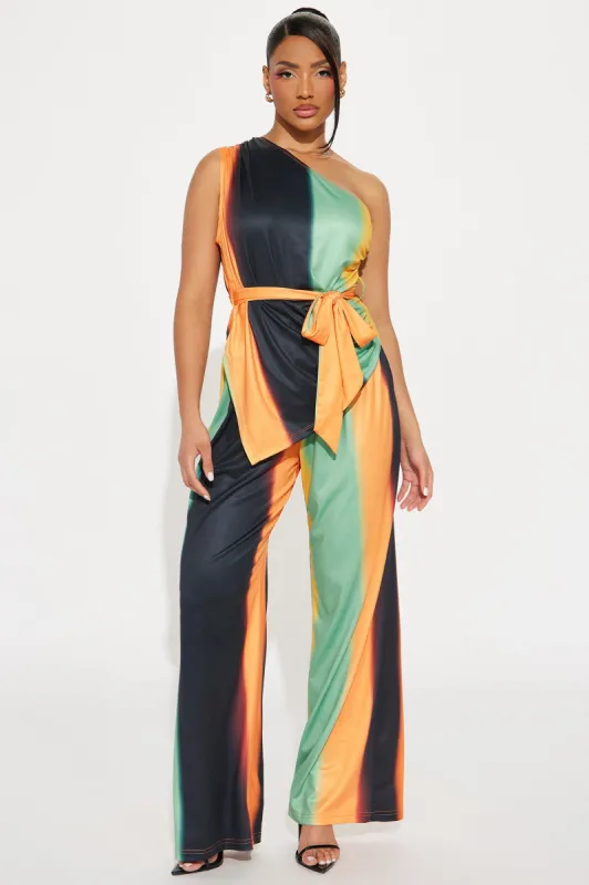 Solay Pant Set - Orange/combo sold by Fashion Nova