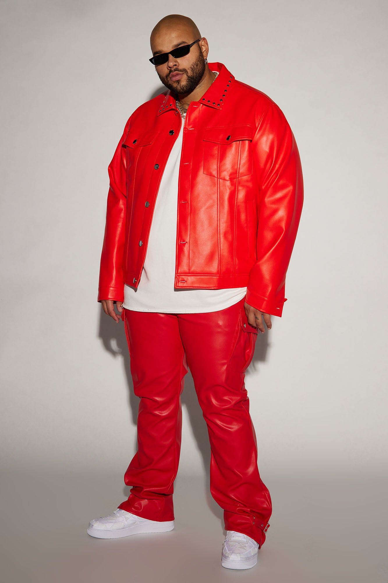 Brenner Faux Leather Stacked Slim Flare Pants - Red sold by Fashion Nova product image thumbnail 2