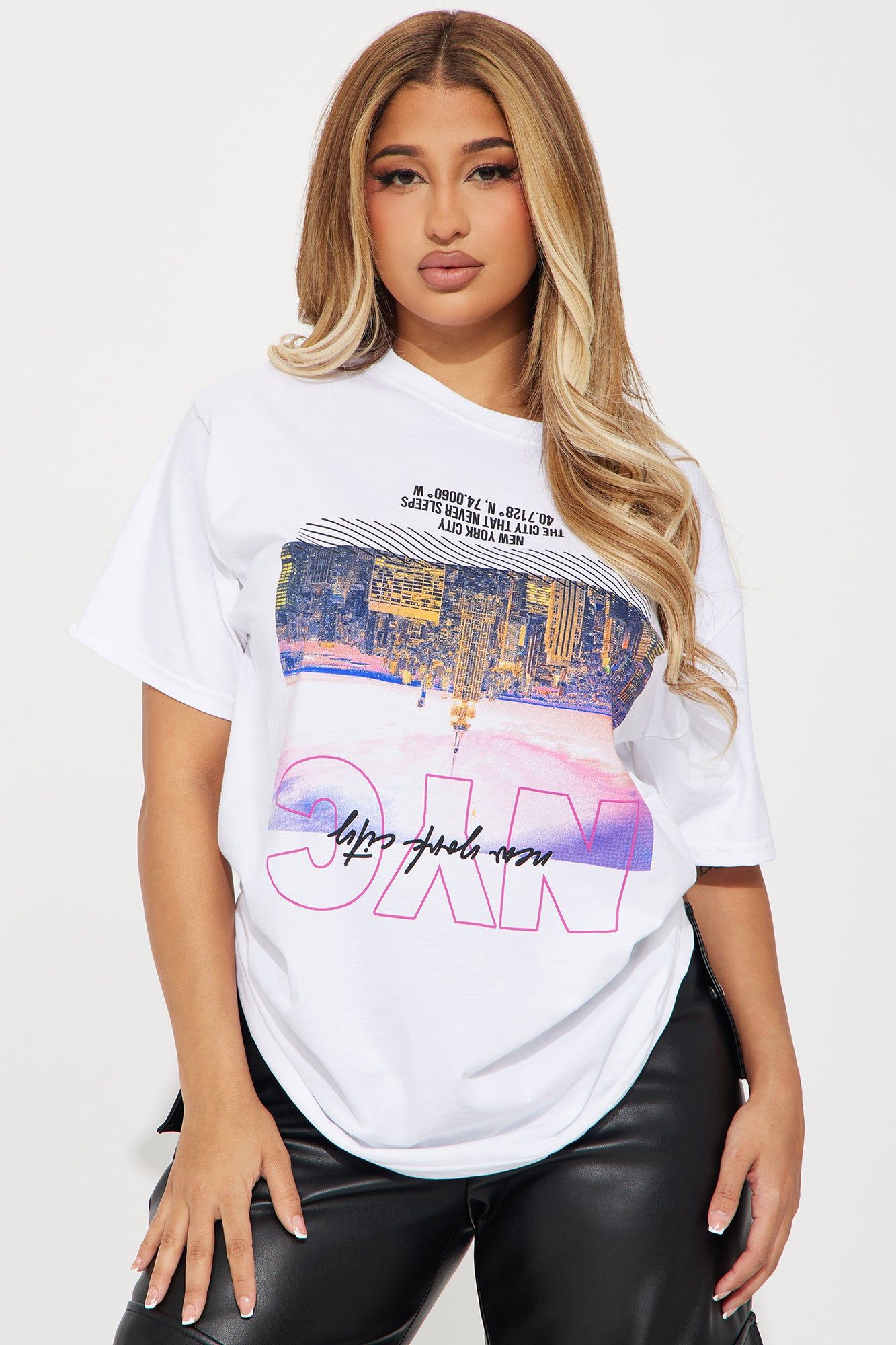 NYC Skies Graphic Tshirt - White sold by Fashion Nova