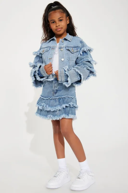 Mini Show You Off Denim Skort - Medium Blue Wash sold by Fashion Nova