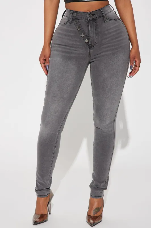 Kaylee Compression Stretch Skinny Jeans - Grey sold by Fashion Nova