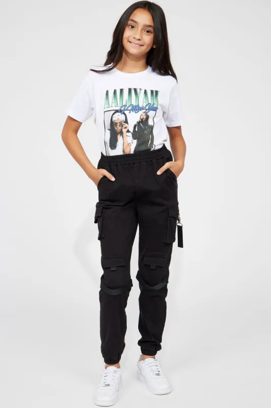 Mini Coolest Girl Cargo Jogger - Black sold by Fashion Nova