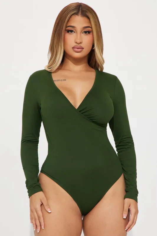Bonnie Surplice Bodysuit - Green sold by Fashion Nova