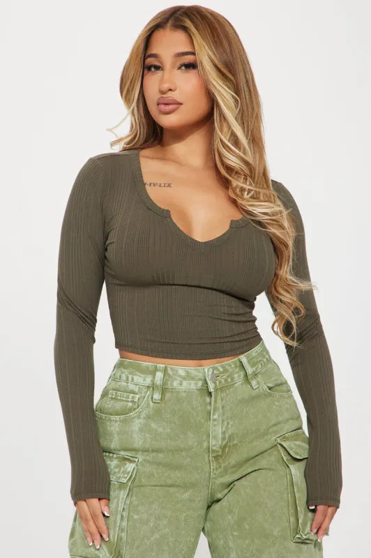 Koryn Ribbed Top - Olive sold by Fashion Nova