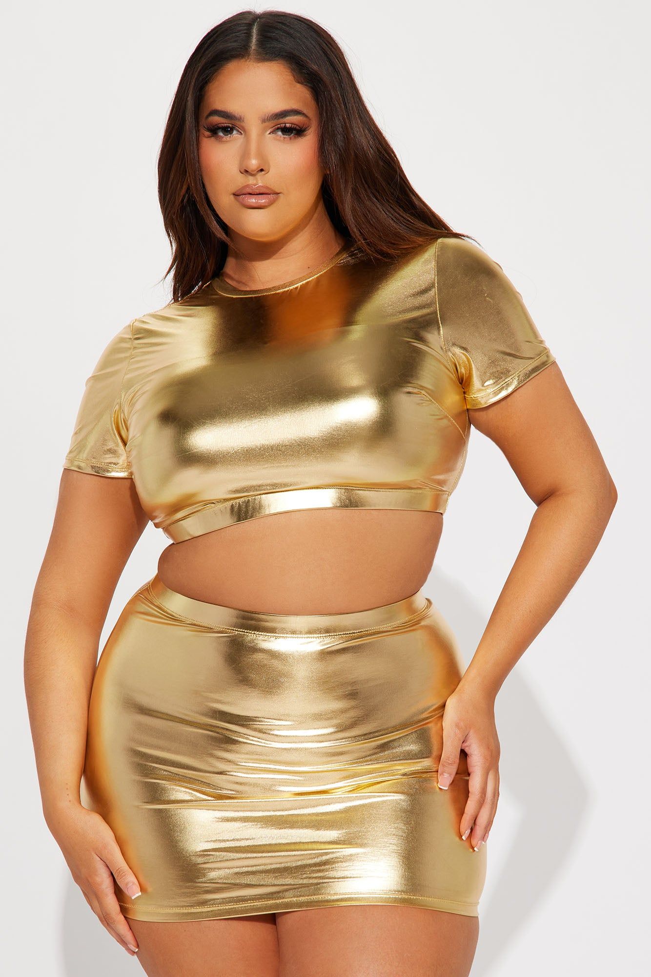 Maui Metallic Swim Skirt Bikini Bottom - Gold sold by Fashion Nova product image thumbnail 6
