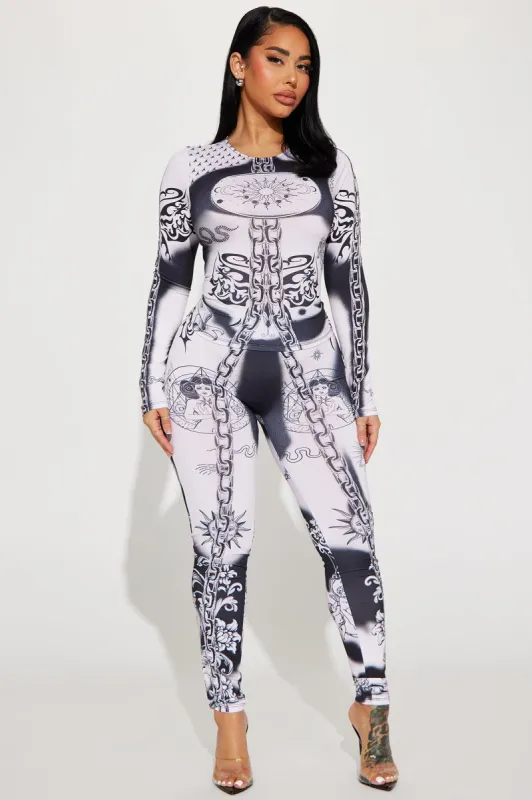 Dramatic Moment Legging Set - Black/combo sold by Fashion Nova