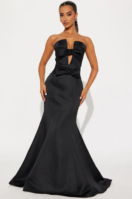 Ruby Bow Gown - Black sold by Fashion Nova